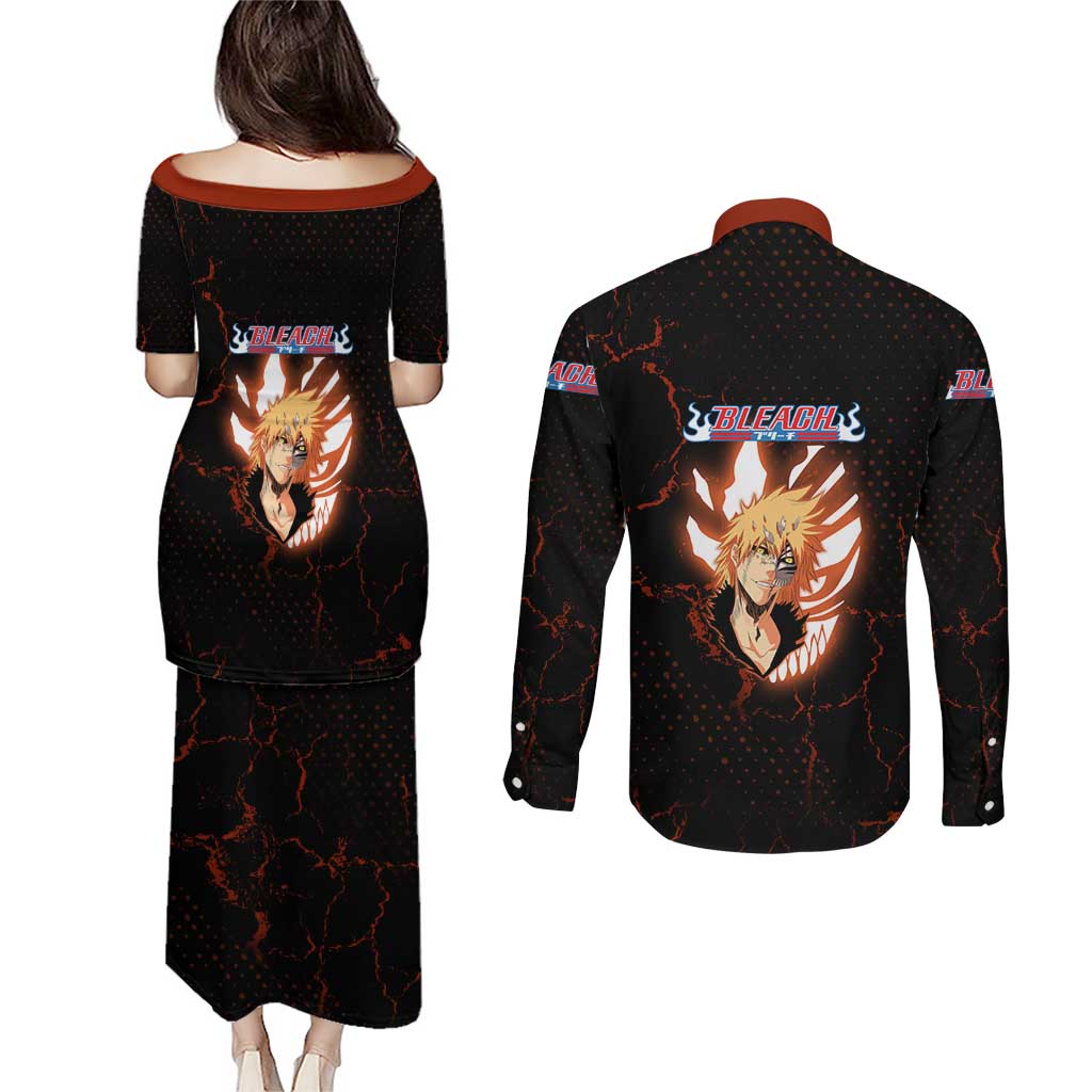 Ichigo Kurosaki Bleach Couples Matching Puletasi and Long Sleeve Button Shirt Fiery Anime Grunge Aesthetic