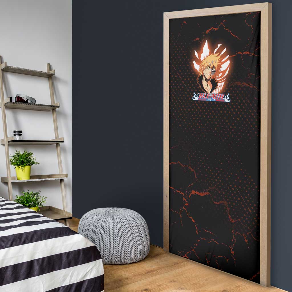 Ichigo Kurosaki Bleach Door Cover Fiery Anime Grunge Aesthetic
