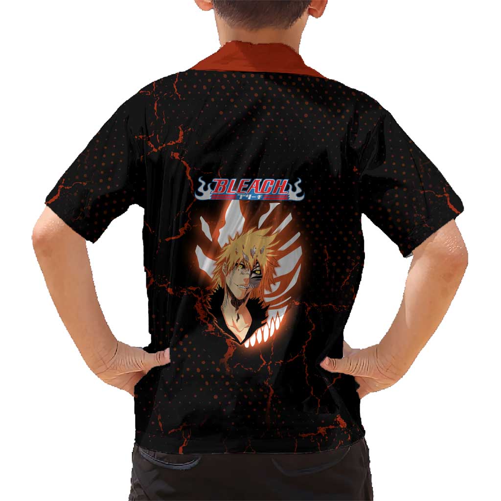 Ichigo Kurosaki Bleach Family Matching Off Shoulder Maxi Dress and Hawaiian Shirt Fiery Anime Grunge Aesthetic