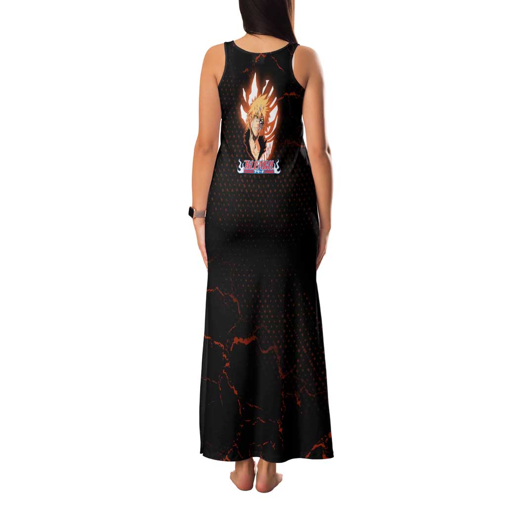 Ichigo Kurosaki Bleach Family Matching Tank Maxi Dress and Hawaiian Shirt Fiery Anime Grunge Aesthetic