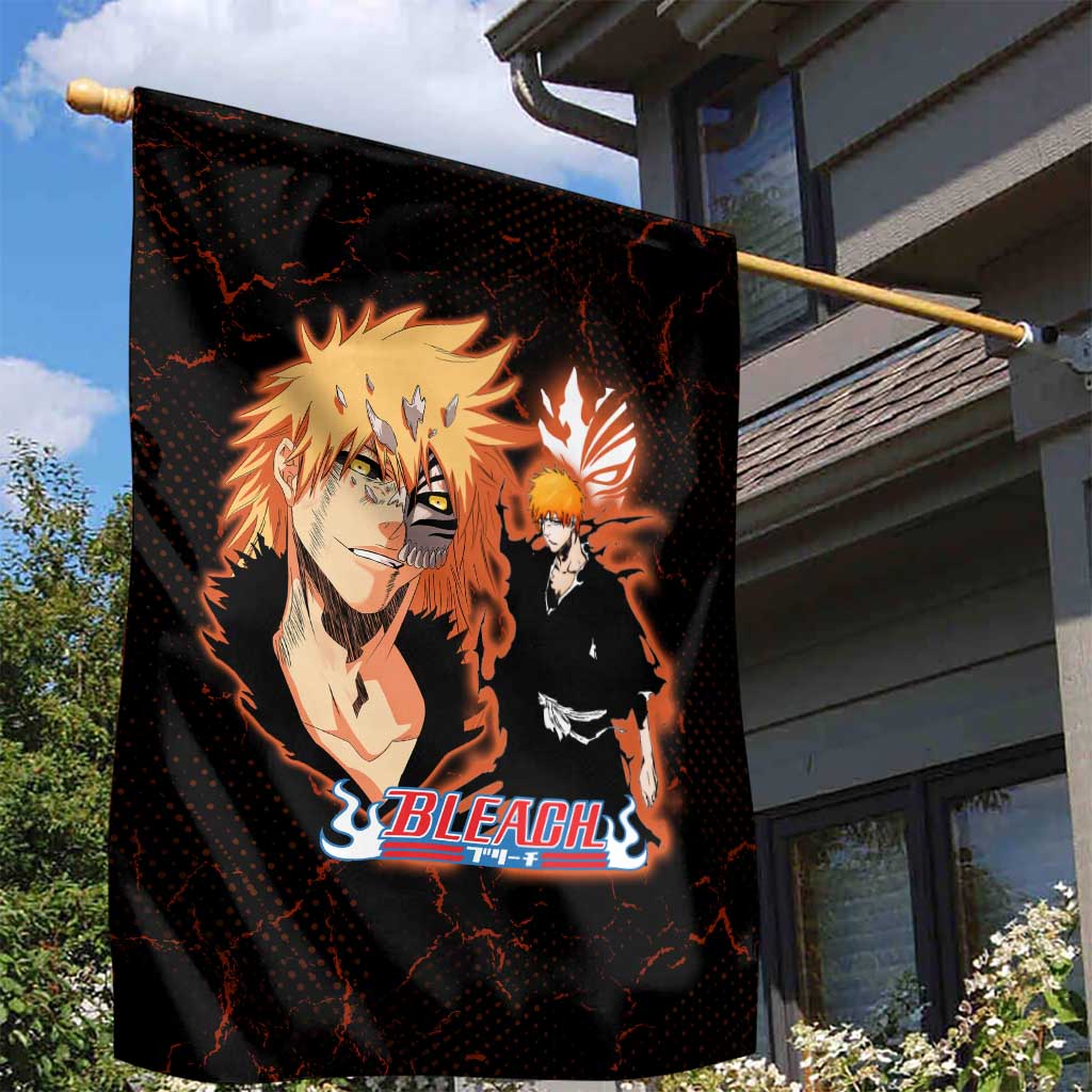 Ichigo Kurosaki Bleach Garden Flag Fiery Anime Grunge Aesthetic