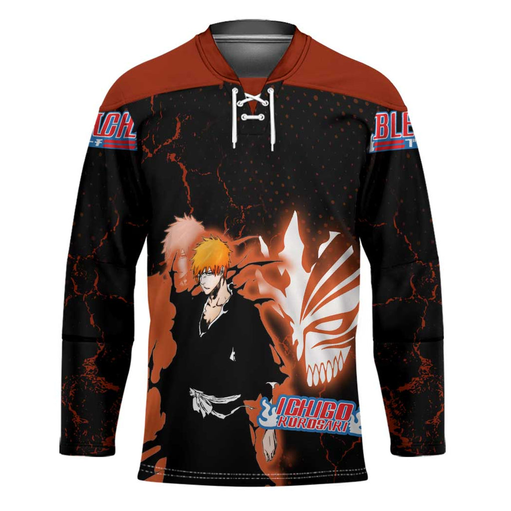 Ichigo Kurosaki Bleach Hockey Jersey Fiery Anime Grunge Aesthetic