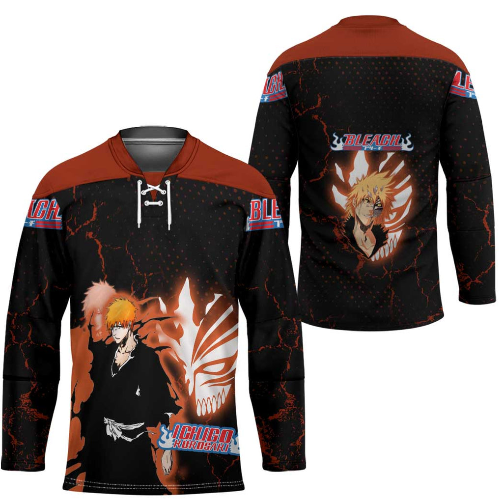 Ichigo Kurosaki Bleach Hockey Jersey Fiery Anime Grunge Aesthetic