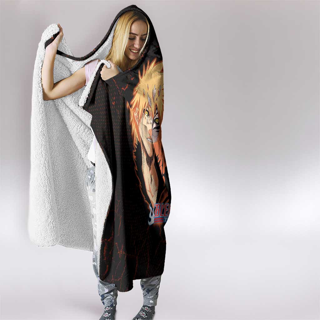 Ichigo Kurosaki Bleach Hooded Blanket Fiery Anime Grunge Aesthetic
