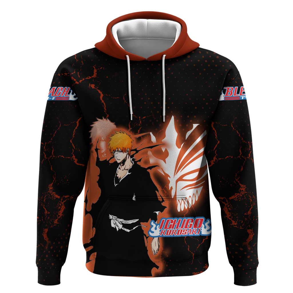 Ichigo Kurosaki Bleach Hoodie Fiery Anime Grunge Aesthetic