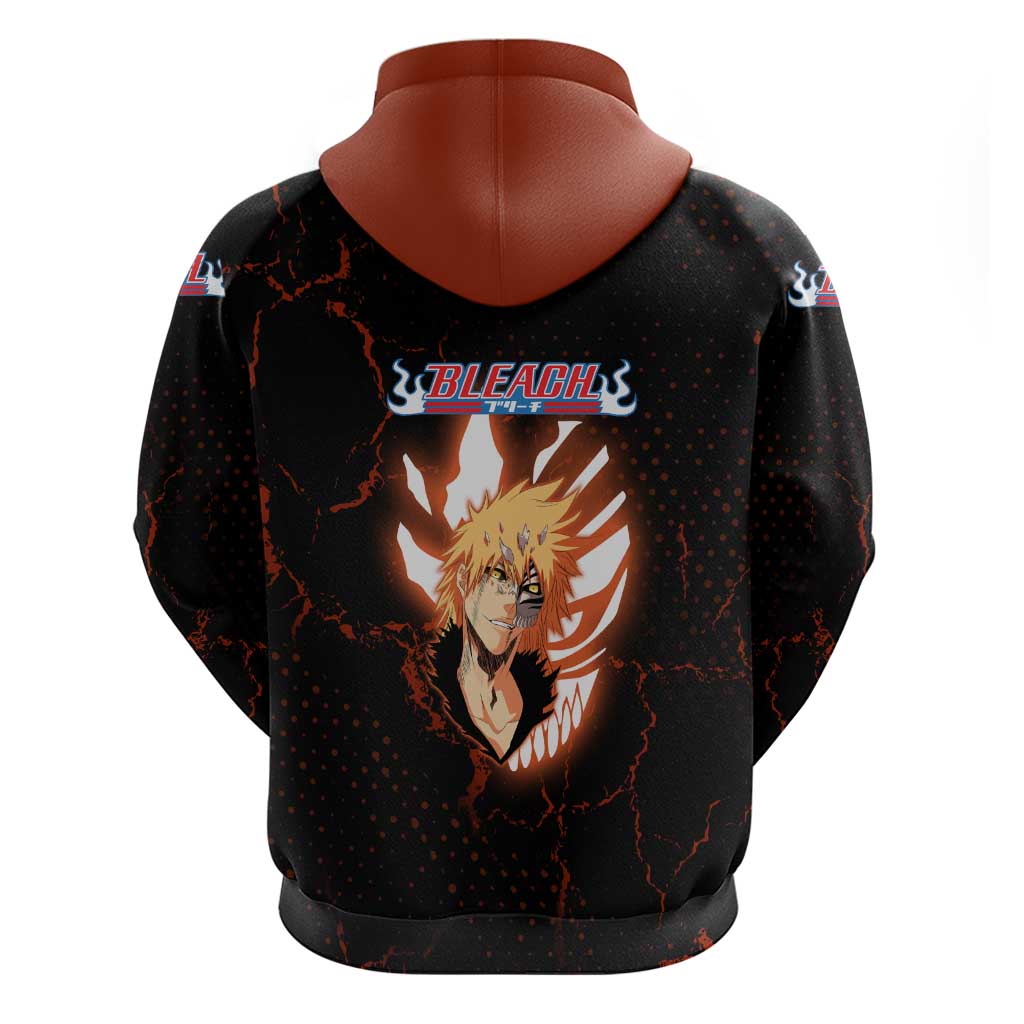 Ichigo Kurosaki Bleach Hoodie Fiery Anime Grunge Aesthetic