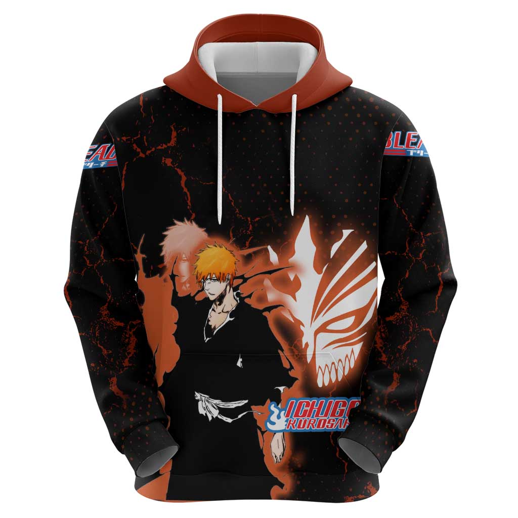 Ichigo Kurosaki Bleach Hoodie Fiery Anime Grunge Aesthetic