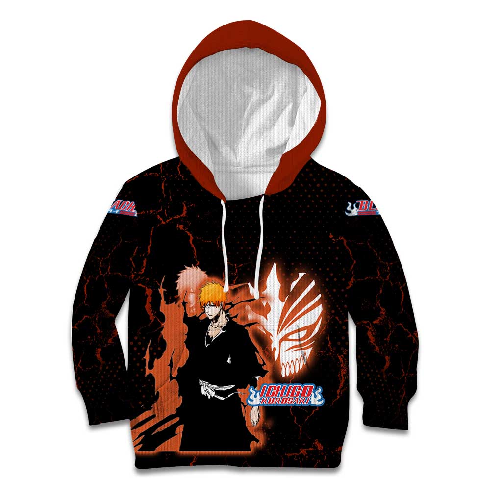 Ichigo Kurosaki Bleach Kid Hoodie Fiery Anime Grunge Aesthetic
