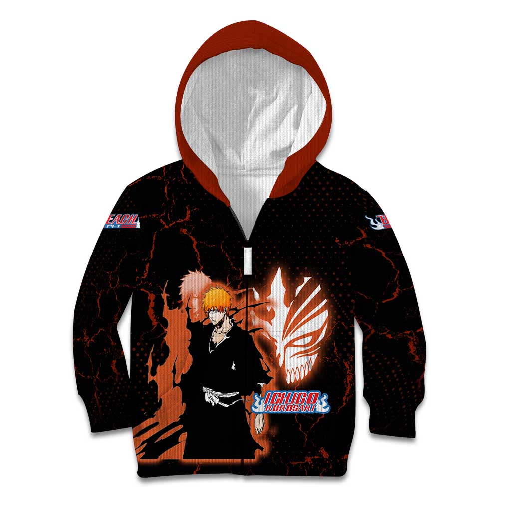 Ichigo Kurosaki Bleach Kid Hoodie Fiery Anime Grunge Aesthetic