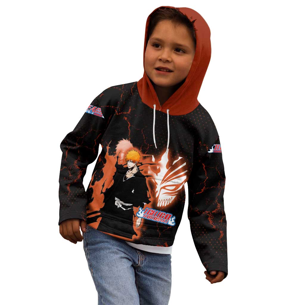 Ichigo Kurosaki Bleach Kid Hoodie Fiery Anime Grunge Aesthetic