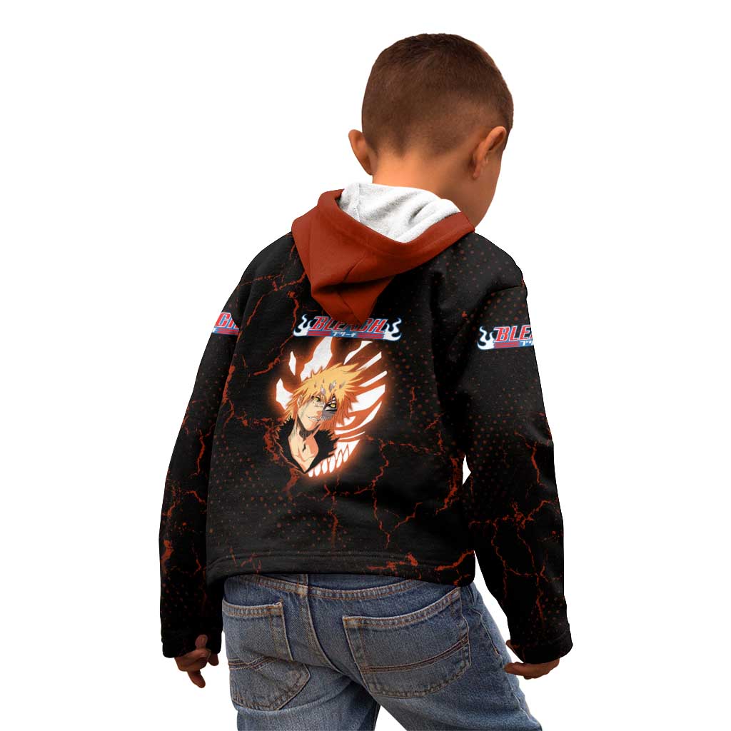 Ichigo Kurosaki Bleach Kid Hoodie Fiery Anime Grunge Aesthetic