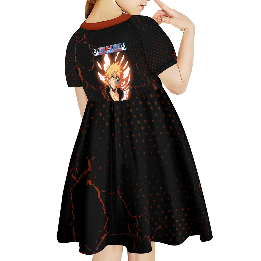 Ichigo Kurosaki Bleach Kid Short Sleeve Dress Fiery Anime Grunge Aesthetic