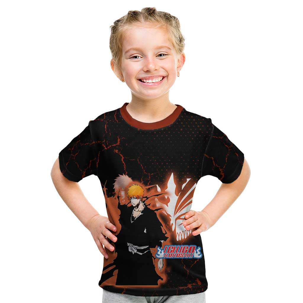 Ichigo Kurosaki Bleach Kid T Shirt Fiery Anime Grunge Aesthetic