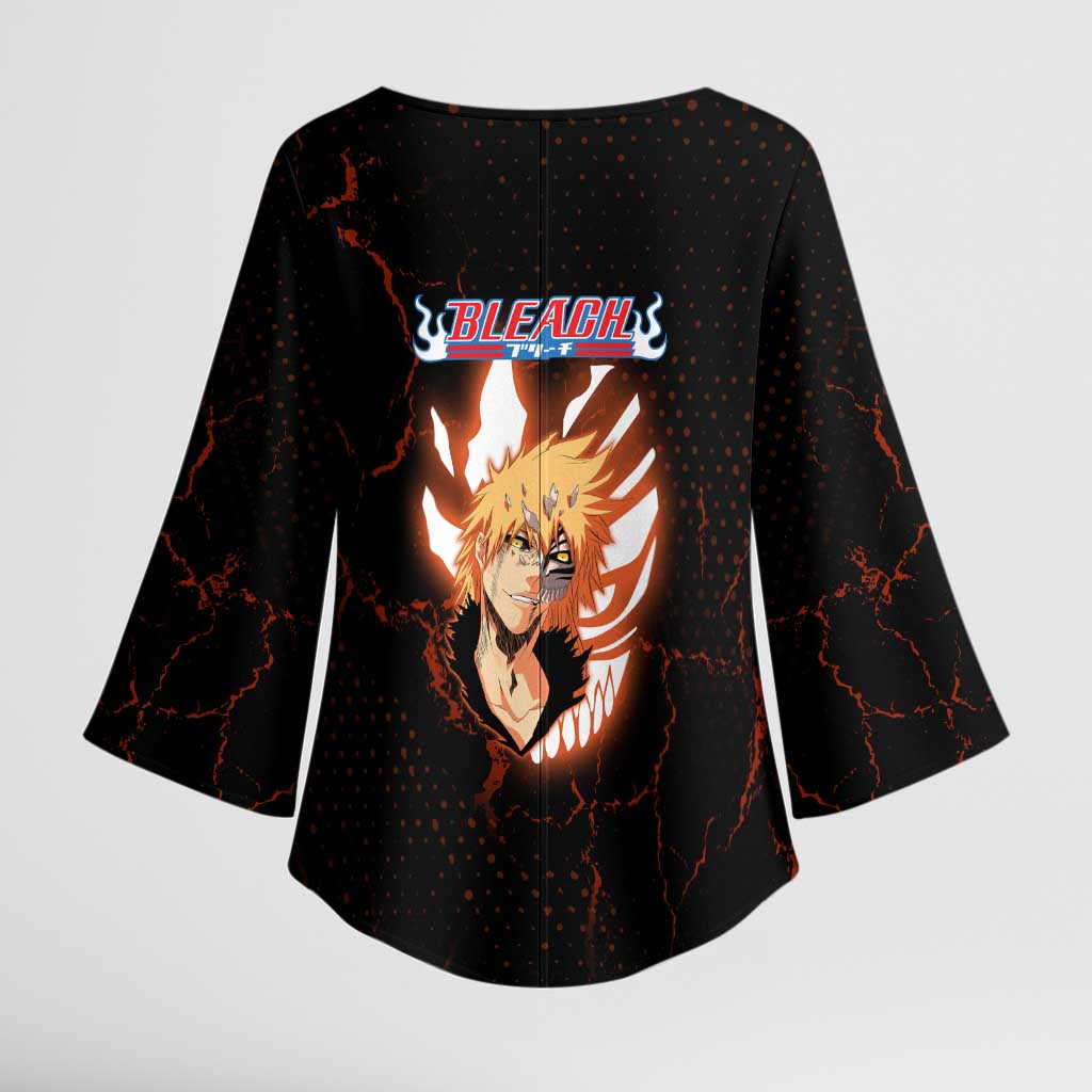 Ichigo Kurosaki Bleach Kimono Sleeve Blouse Fiery Anime Grunge Aesthetic
