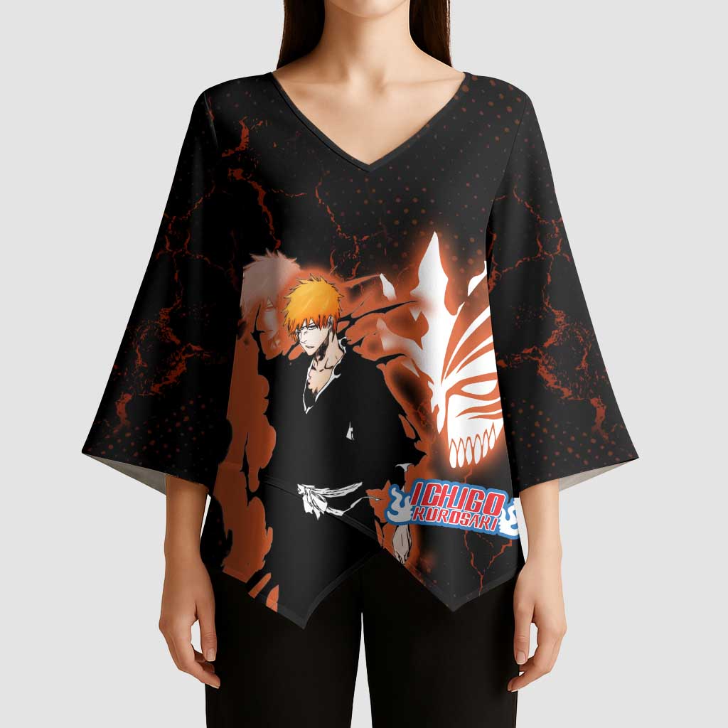 Ichigo Kurosaki Bleach Kimono Sleeve Blouse Fiery Anime Grunge Aesthetic