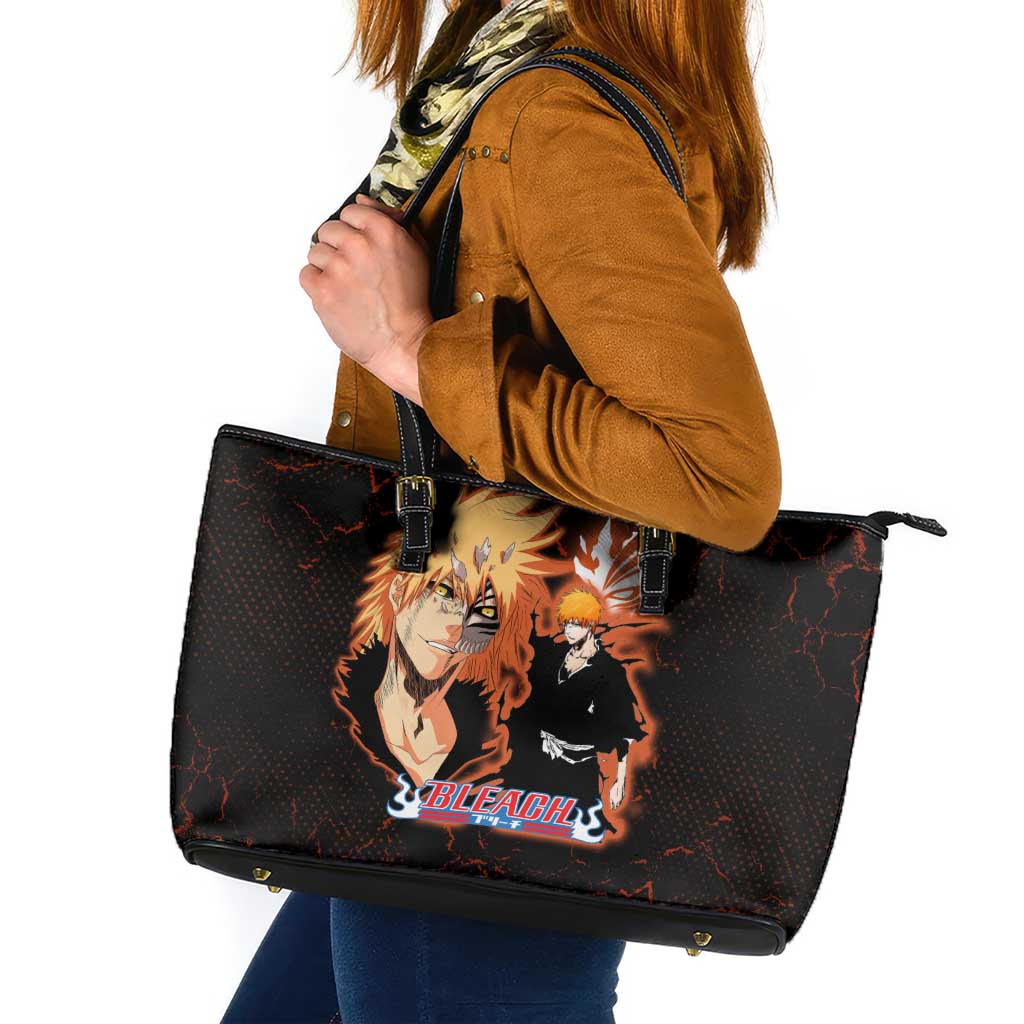 Ichigo Kurosaki Bleach Leather Tote Bag Fiery Anime Grunge Aesthetic