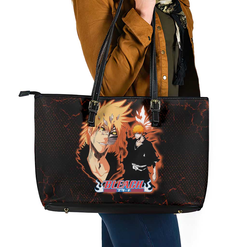 Ichigo Kurosaki Bleach Leather Tote Bag Fiery Anime Grunge Aesthetic