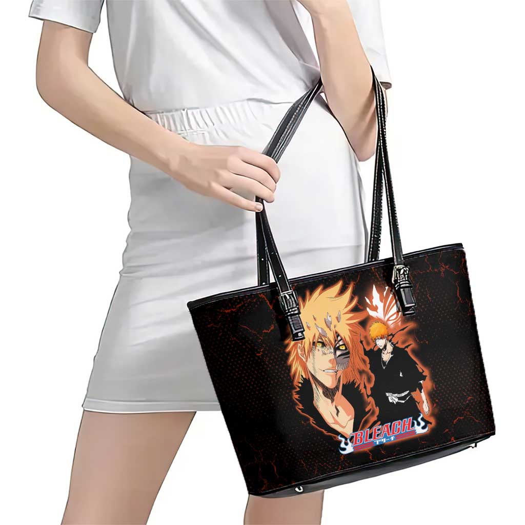 Ichigo Kurosaki Bleach Leather Tote Bag Fiery Anime Grunge Aesthetic