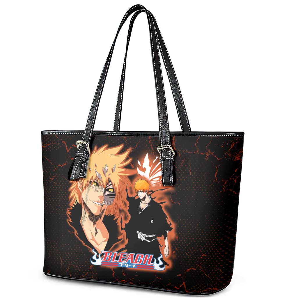 Ichigo Kurosaki Bleach Leather Tote Bag Fiery Anime Grunge Aesthetic