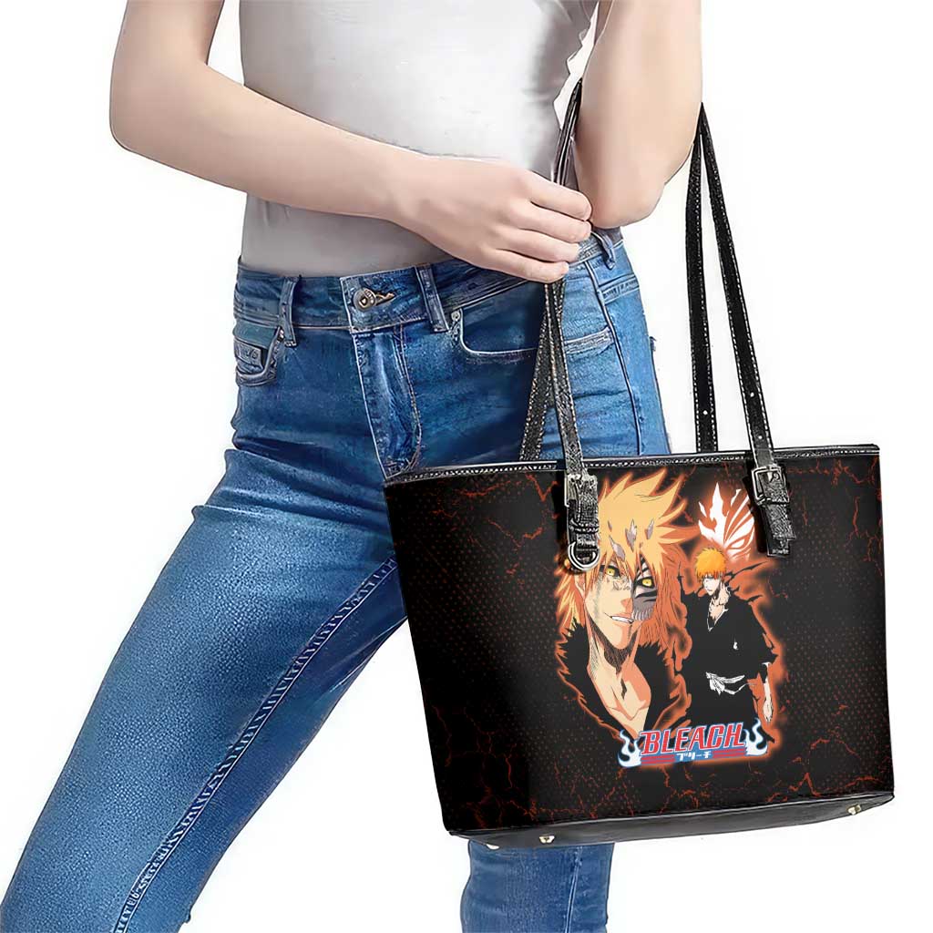 Ichigo Kurosaki Bleach Leather Tote Bag Fiery Anime Grunge Aesthetic