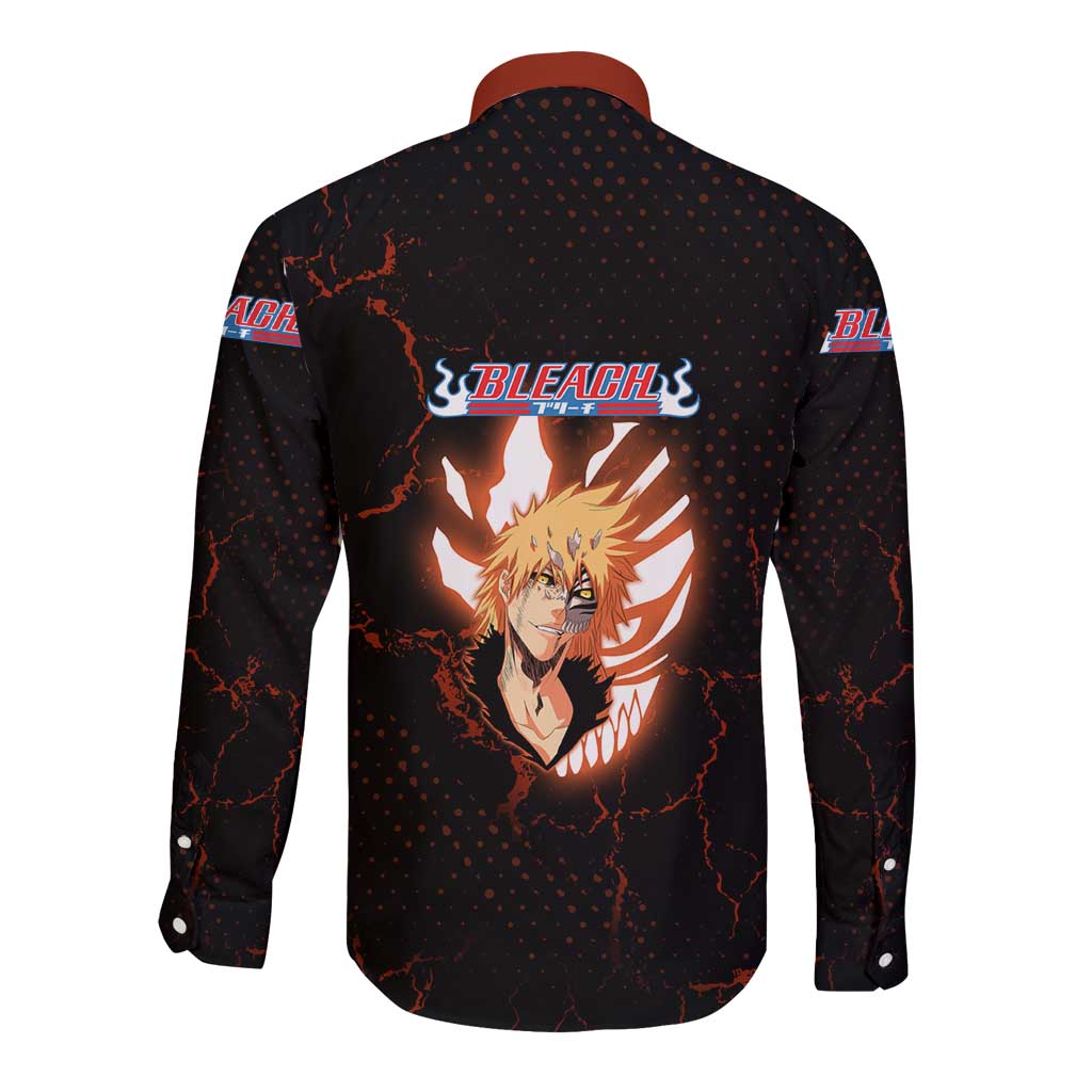Ichigo Kurosaki Bleach Long Sleeve Button Shirt Fiery Anime Grunge Aesthetic