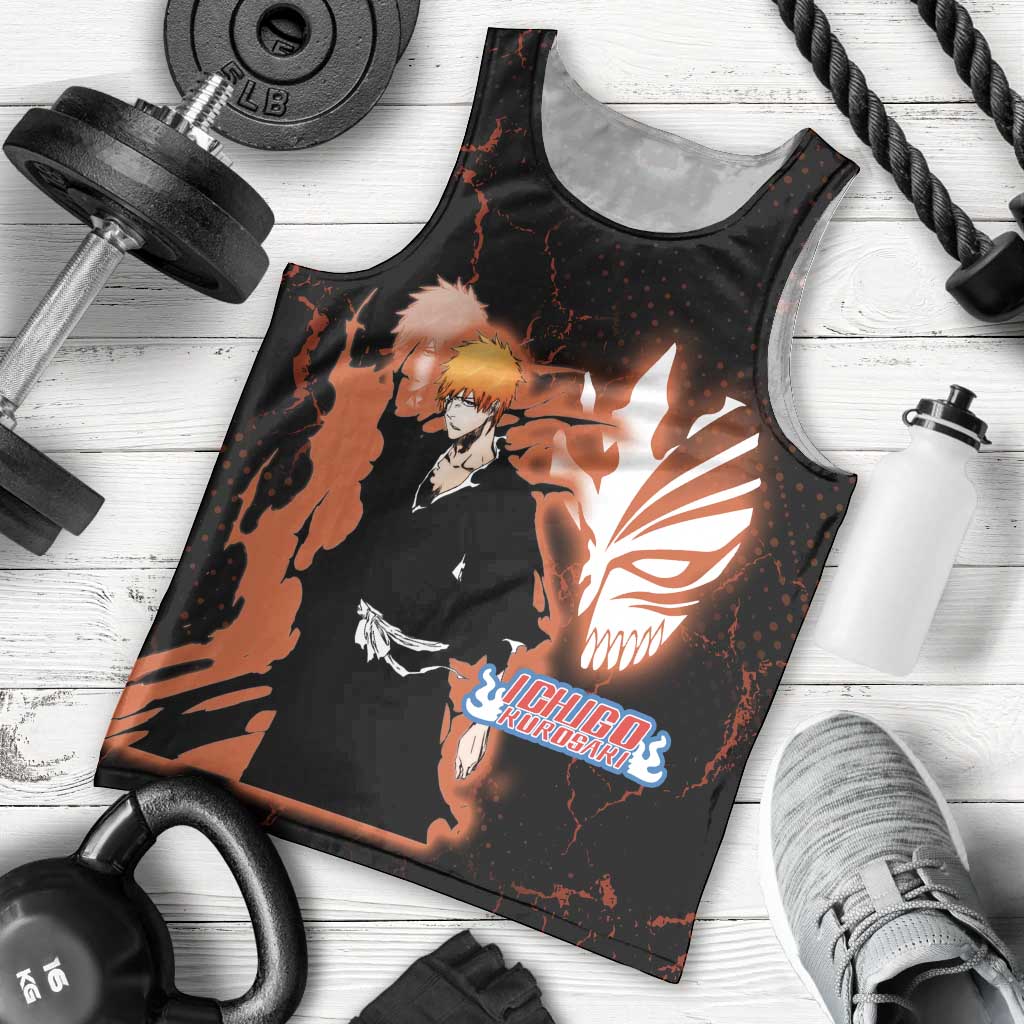 Ichigo Kurosaki Bleach Men Tank Top Fiery Anime Grunge Aesthetic