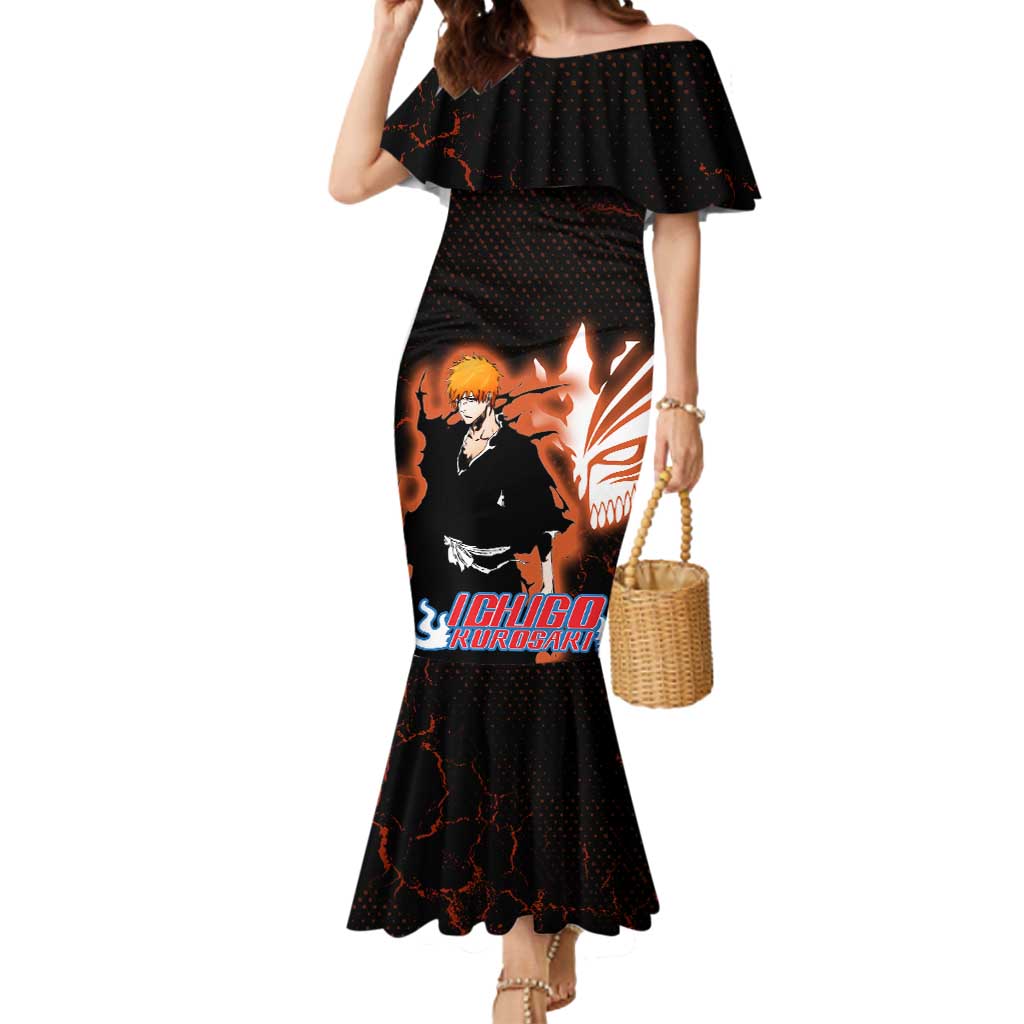 Ichigo Kurosaki Bleach Mermaid Dress Fiery Anime Grunge Aesthetic