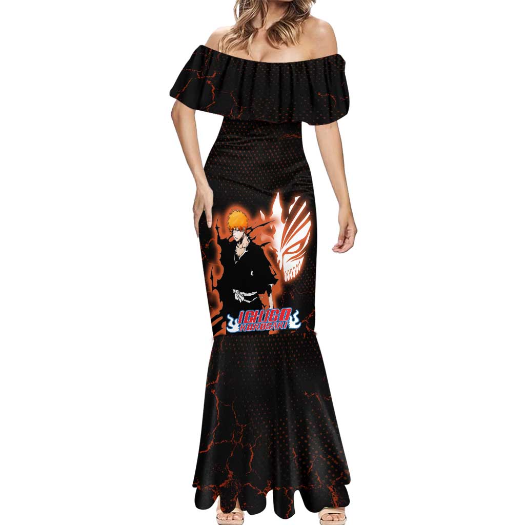 Ichigo Kurosaki Bleach Mermaid Dress Fiery Anime Grunge Aesthetic