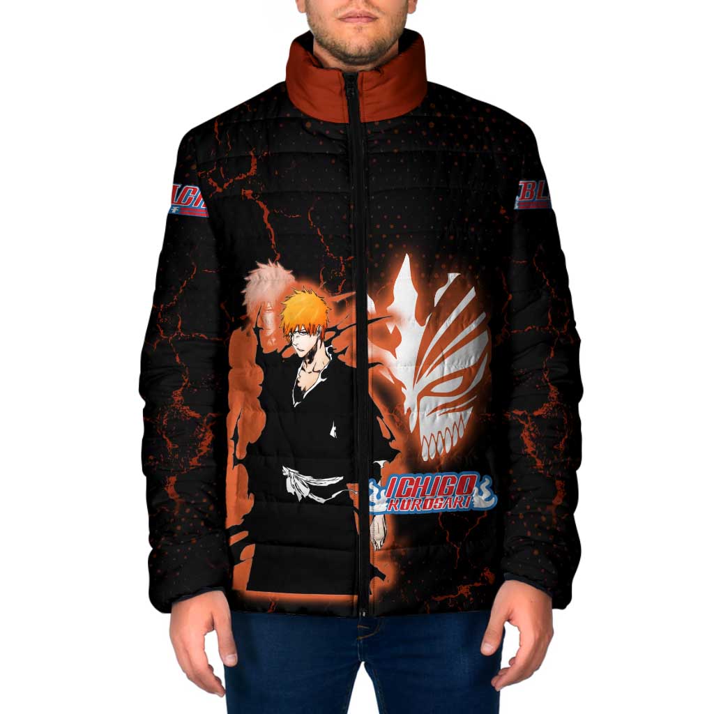 Ichigo Kurosaki Bleach Padded Jacket Fiery Anime Grunge Aesthetic