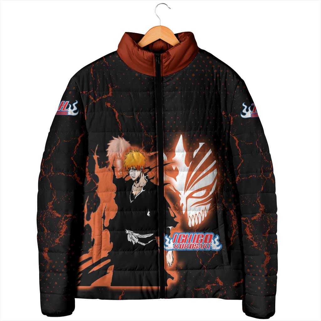 Ichigo Kurosaki Bleach Padded Jacket Fiery Anime Grunge Aesthetic