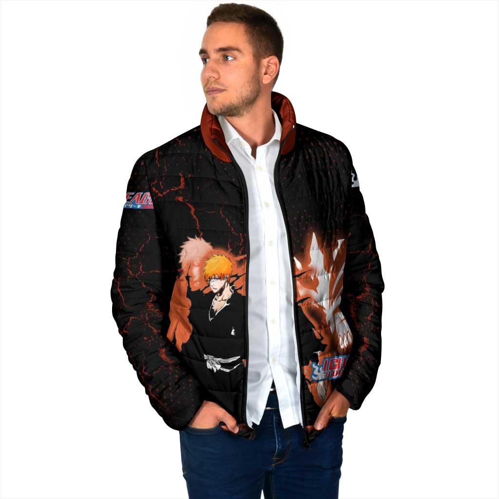 Ichigo Kurosaki Bleach Padded Jacket Fiery Anime Grunge Aesthetic