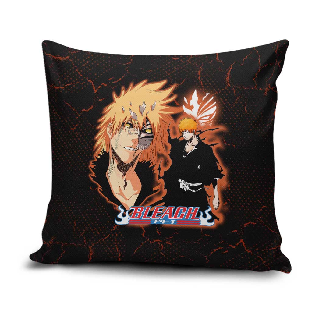 Ichigo Kurosaki Bleach Pillow Cover Fiery Anime Grunge Aesthetic