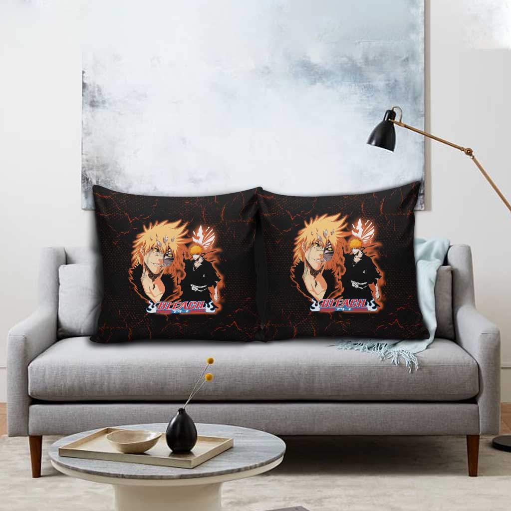 Ichigo Kurosaki Bleach Pillow Cover Fiery Anime Grunge Aesthetic