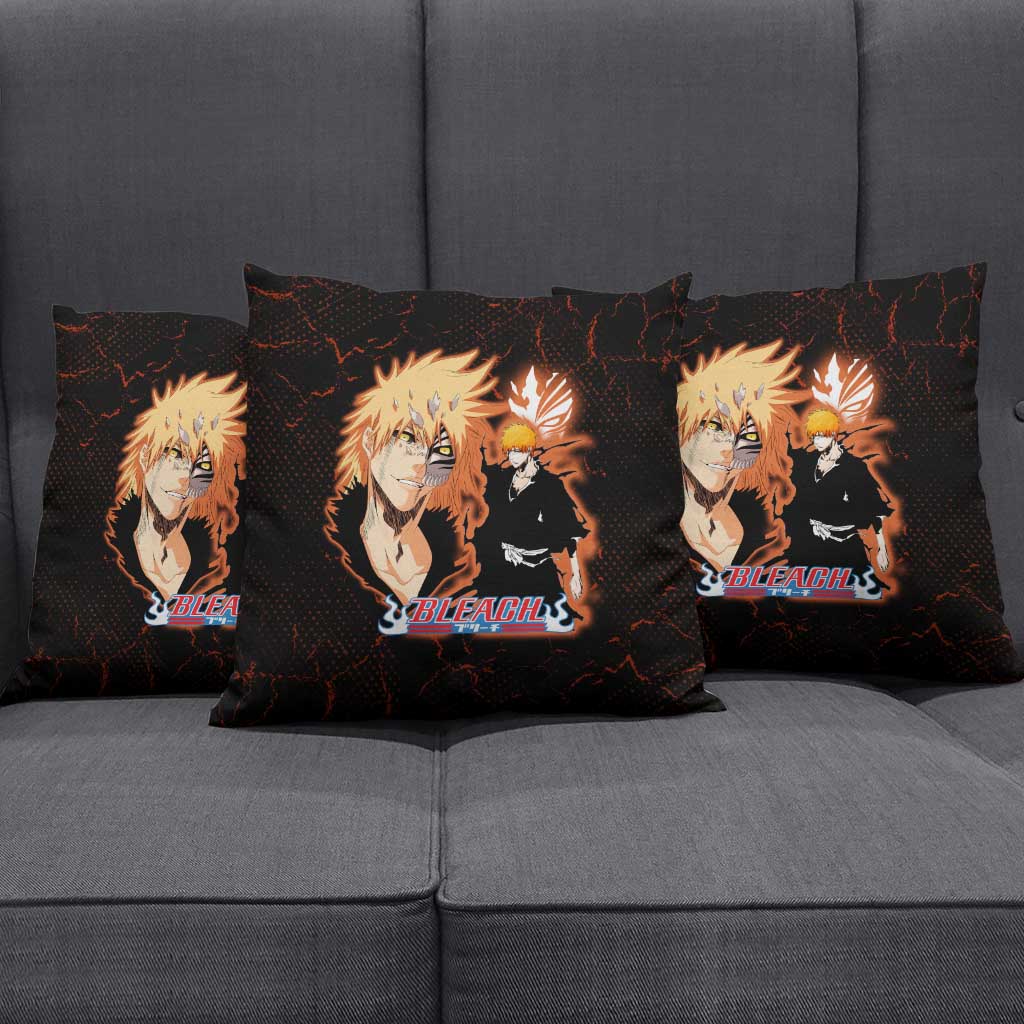 Ichigo Kurosaki Bleach Pillow Cover Fiery Anime Grunge Aesthetic