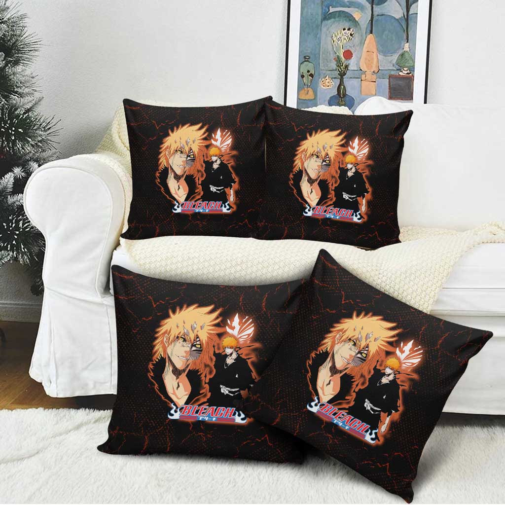 Ichigo Kurosaki Bleach Pillow Cover Fiery Anime Grunge Aesthetic