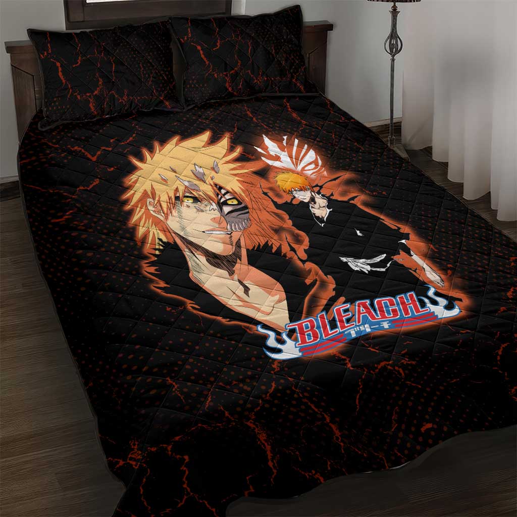Ichigo Kurosaki Bleach Quilt Bed Set Fiery Anime Grunge Aesthetic