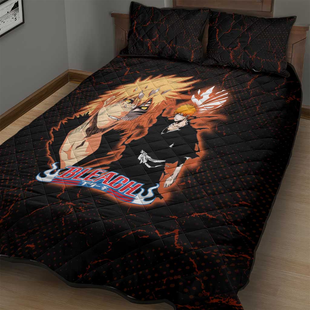 Ichigo Kurosaki Bleach Quilt Bed Set Fiery Anime Grunge Aesthetic