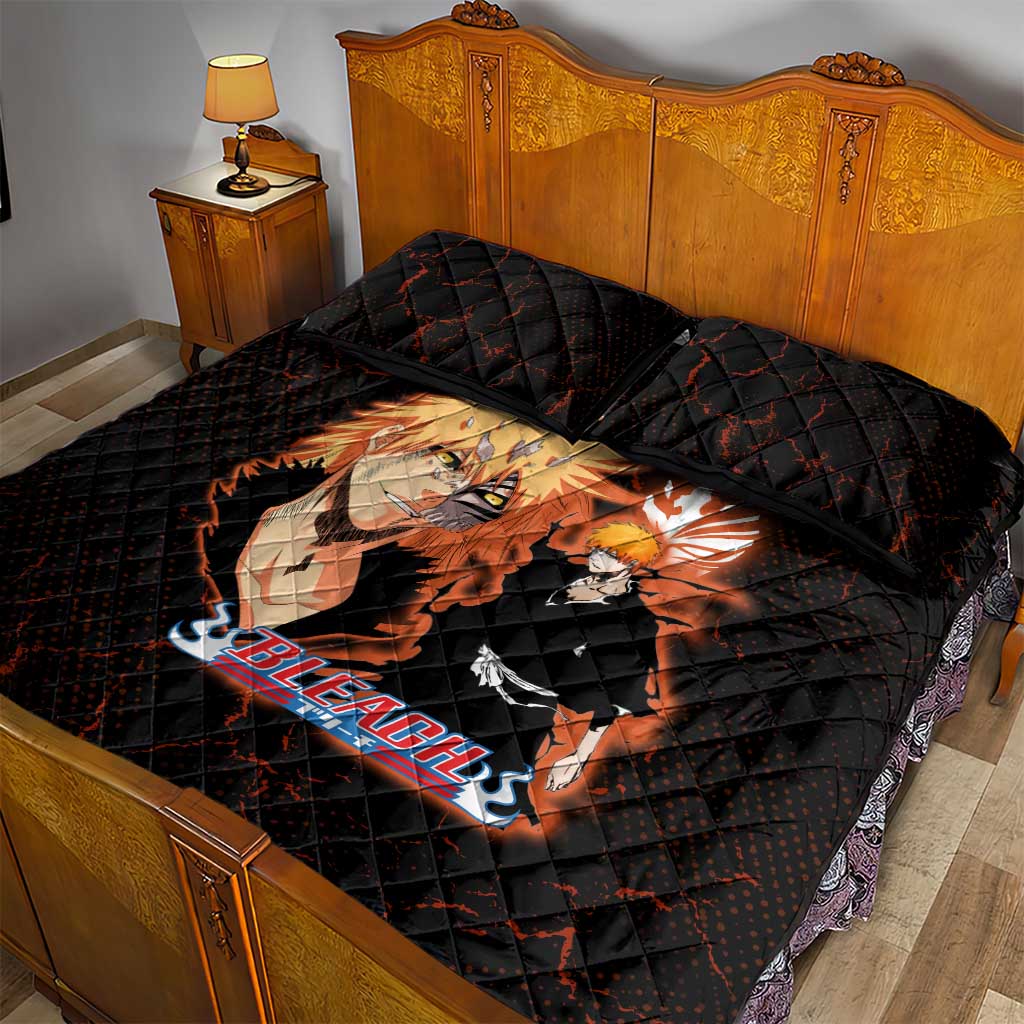 Ichigo Kurosaki Bleach Quilt Bed Set Fiery Anime Grunge Aesthetic