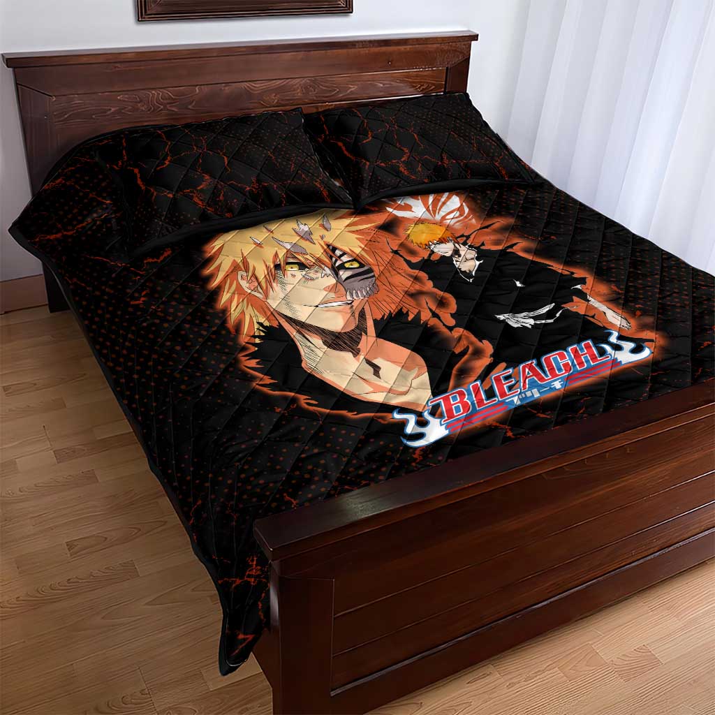 Ichigo Kurosaki Bleach Quilt Bed Set Fiery Anime Grunge Aesthetic
