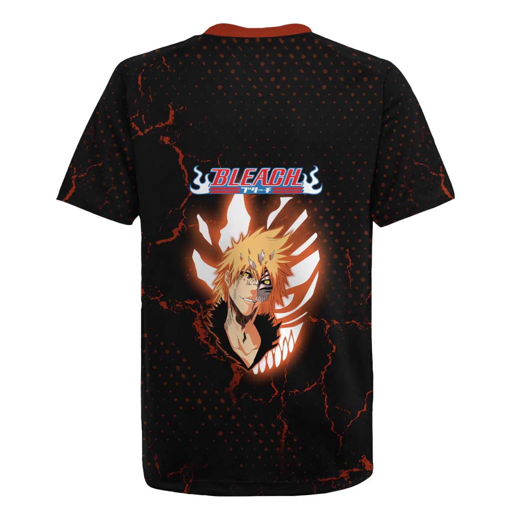 Ichigo Kurosaki Bleach Rugby Jersey Fiery Anime Grunge Aesthetic