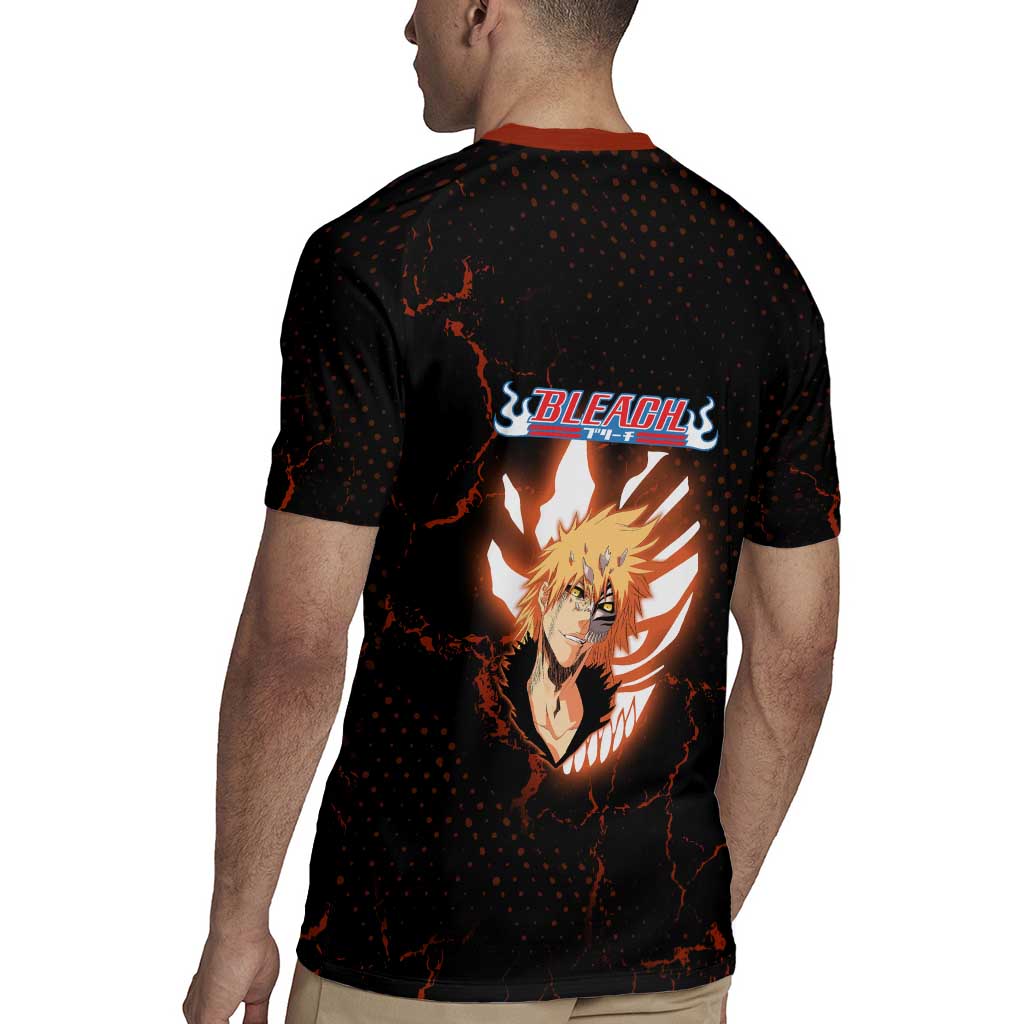 Ichigo Kurosaki Bleach Rugby Jersey Fiery Anime Grunge Aesthetic