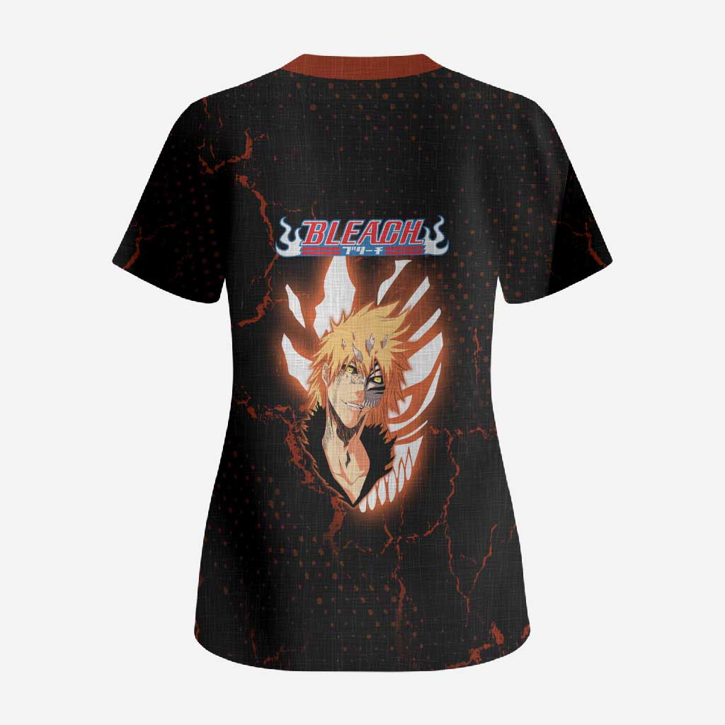 Ichigo Kurosaki Bleach Scrub Top Fiery Anime Grunge Aesthetic