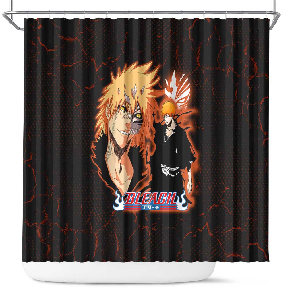 Ichigo Kurosaki Bleach Shower Curtain Fiery Anime Grunge Aesthetic