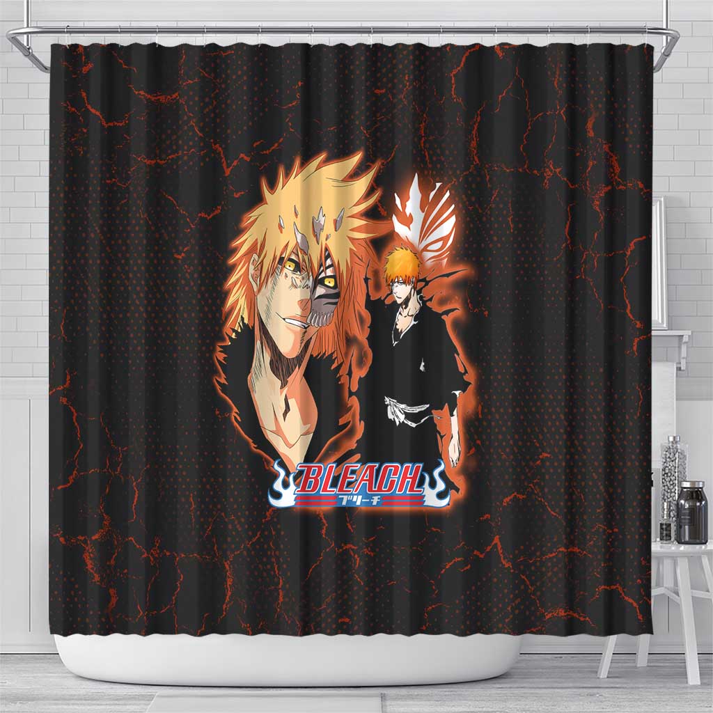 Ichigo Kurosaki Bleach Shower Curtain Fiery Anime Grunge Aesthetic