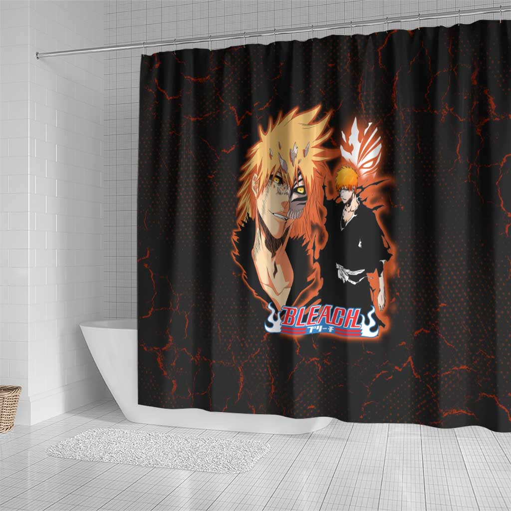 Ichigo Kurosaki Bleach Shower Curtain Fiery Anime Grunge Aesthetic
