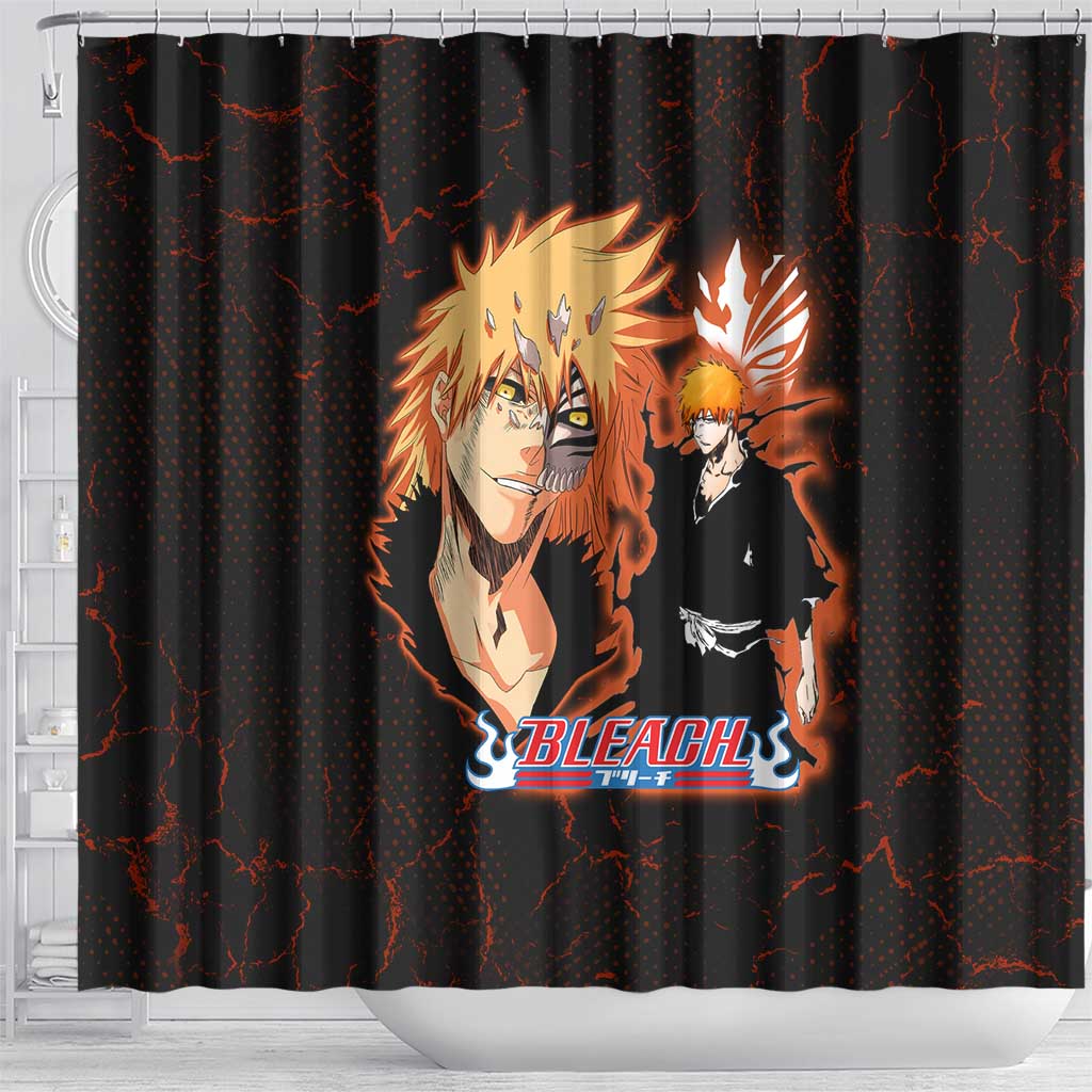Ichigo Kurosaki Bleach Shower Curtain Fiery Anime Grunge Aesthetic