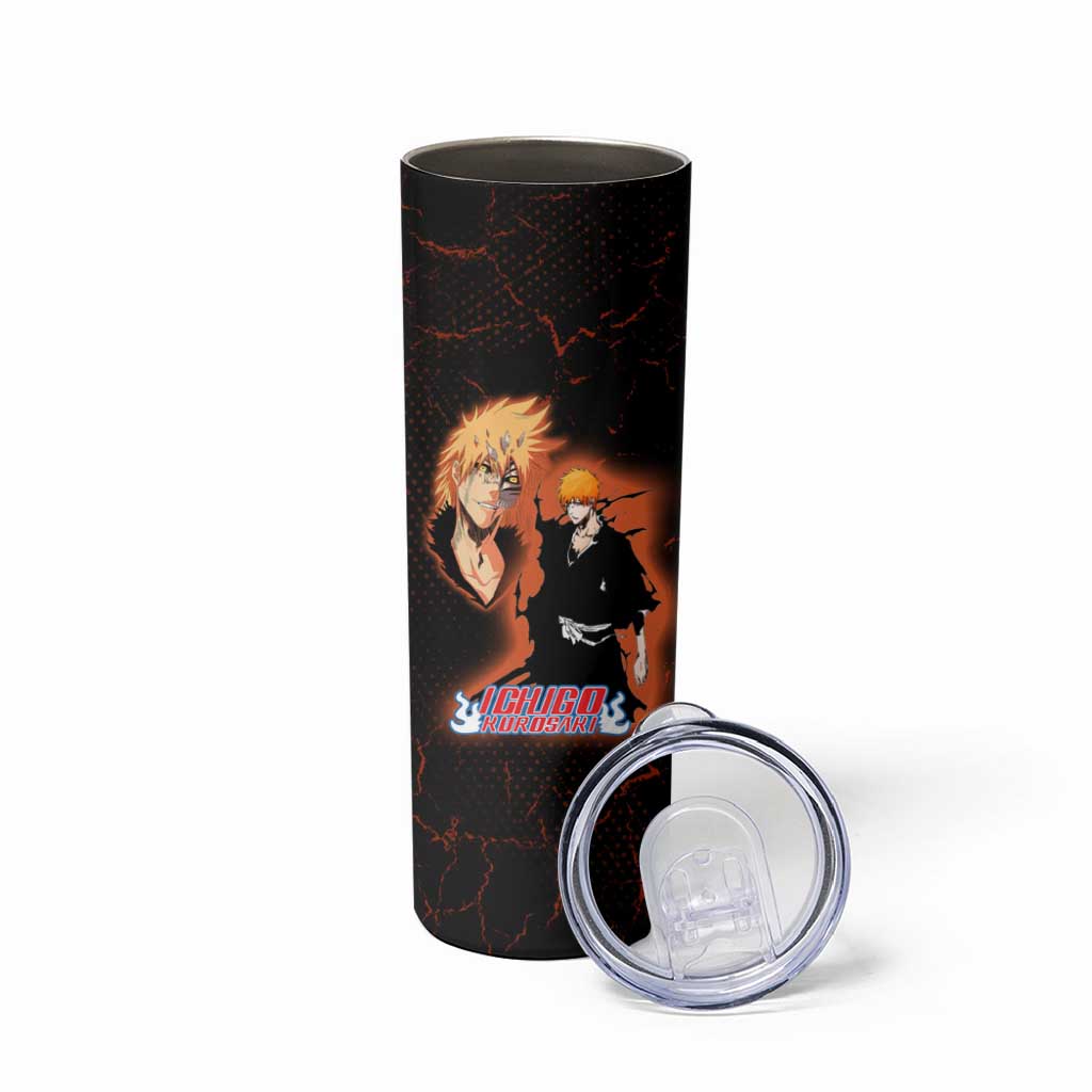 Ichigo Kurosaki Bleach Skinny Tumbler Fiery Anime Grunge Aesthetic
