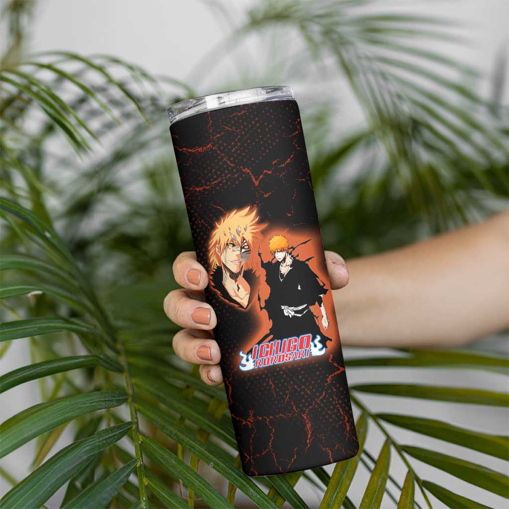 Ichigo Kurosaki Bleach Skinny Tumbler Fiery Anime Grunge Aesthetic