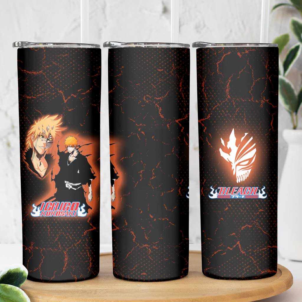 Ichigo Kurosaki Bleach Skinny Tumbler Fiery Anime Grunge Aesthetic