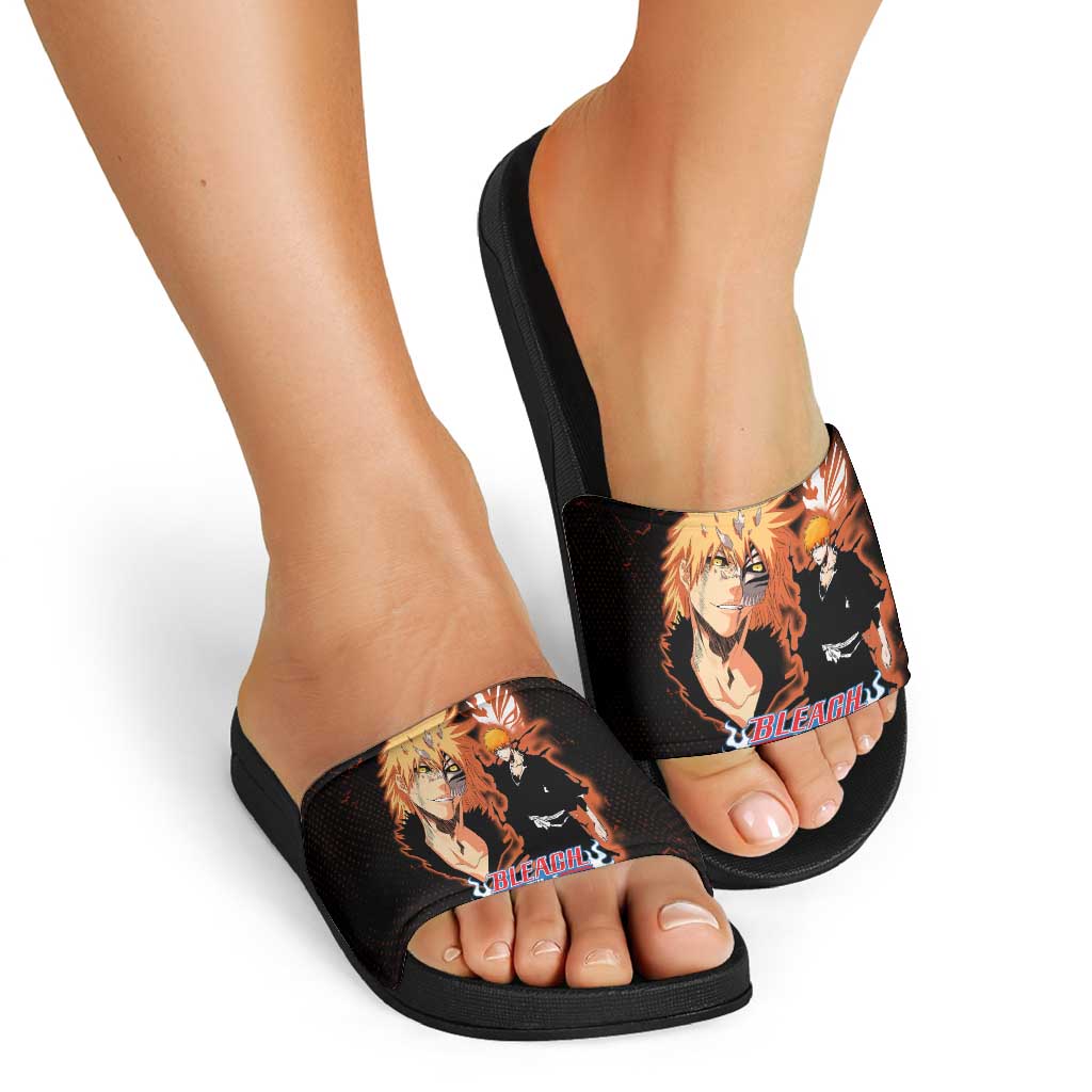 Ichigo Kurosaki Bleach Slide Sandals Fiery Anime Grunge Aesthetic